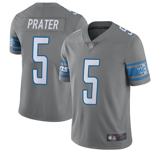 Detroit Lions Limited Steel Men Matt Prater Jersey NFL Football 5 Rush Vapor Untouchable